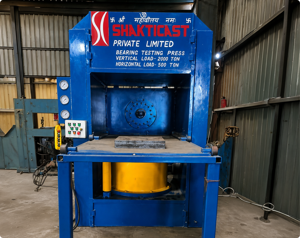 In-house metallurgical and mechanical testing laboratory bearing testing press